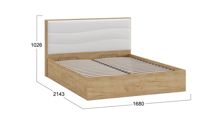Кровать с механизмом двуспальная Миранда тип 1 (Дуб крафт золотой/Белый глянец) в Перми - изображение 1