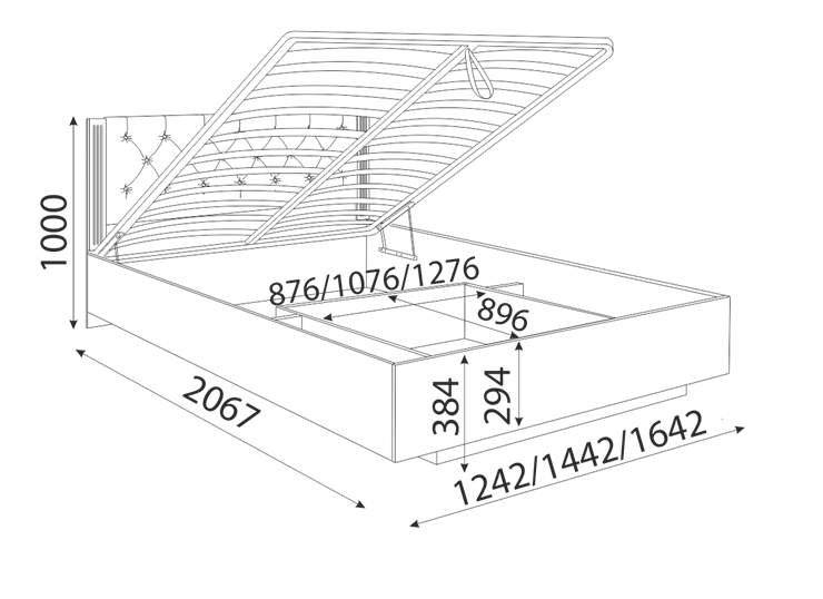 Кровать с подъемным механизмом Тиффани М41 в Перми - изображение 3
