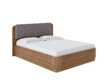 Кровать с подъемным механизмом Wood Home 1 180х200, Антик (сосна) с брашированием/Лама Светло-серый в Перми