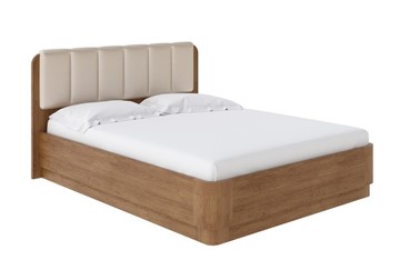 Кровать с подъемным механизмом Wood Home 2 160х200, Экокожа (Антик (сосна) с брашированием/Бежевый перламутр) в Перми