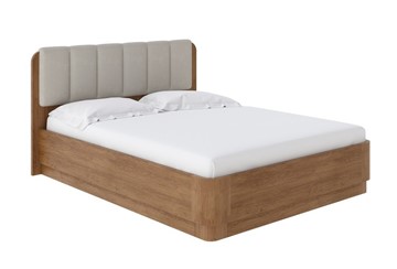 Кровать с подъемным механизмом Wood Home 2 160х200, Микрофибра (Антик (сосна) с брашированием/Diva Нюд) в Перми - предосмотр
