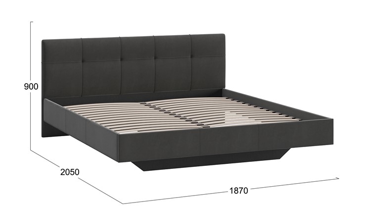 Кровать c мягкой обивкой Элис тип 1 1800 (Велюр Графит) в Перми - изображение 2