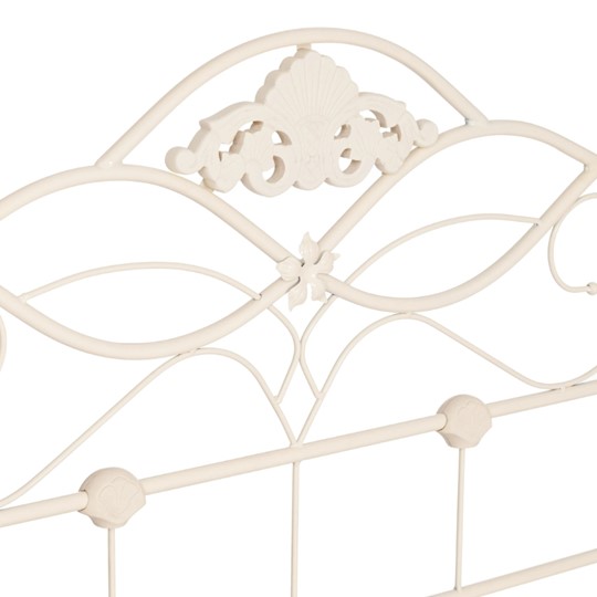 Кровать с основанием Federica (mod. AT-881) дерево гевея/металл, 160*200 (Queen bed), Белый (butter white) в Перми - изображение 4