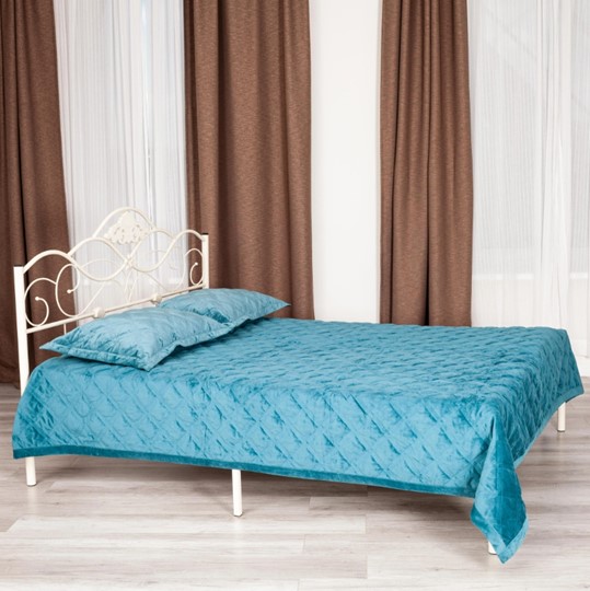 Кровать с основанием Federica (mod. AT-881) дерево гевея/металл, 160*200 (Queen bed), Белый (butter white) в Перми - изображение 9