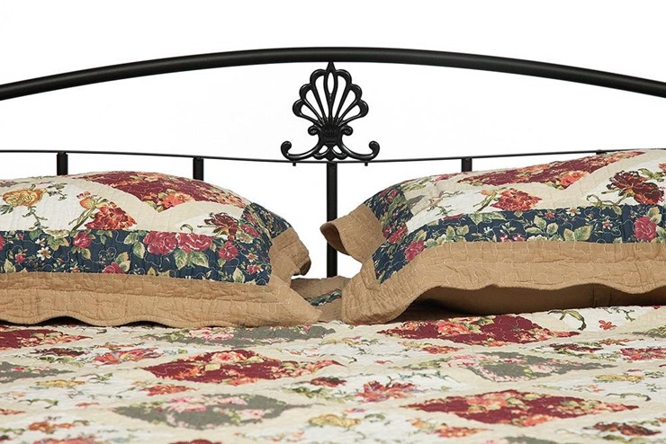 Кровать с основанием РУМБА (AT-203)/ RUMBA дерево гевея/металл, 160*200 см (Queen bed), красный дуб/черный в Перми - изображение 3