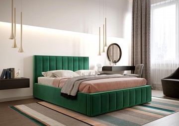 Кровать с основанием Вена 1400, Велюр Мора зеленый в Перми - предосмотр 3