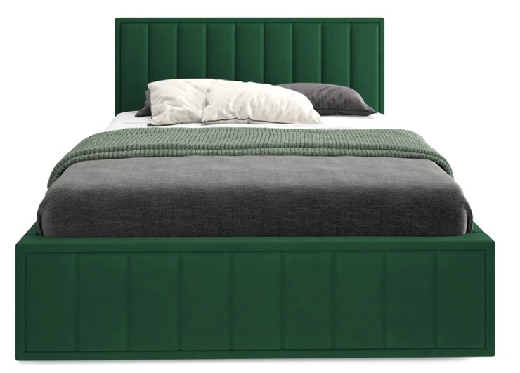 Кровать с основанием Вена 1400, Велюр Мора зеленый в Перми - изображение 1