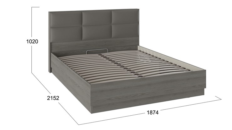 Кровать с подъемным механизмом с мягким изголовьем Либерти, Хадсон/Ткань Грей СМ-297.01.006 в Перми - изображение 2