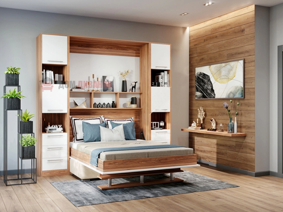 Кровать-шкаф с диваном Бела 1, с полкой ножкой, 1600х2000 в Перми - изображение