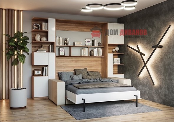 Кровать-шкаф с диваном Дина, 1200х2000 в Перми - изображение