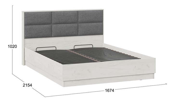 Кровать с подъемным механизмом Либерти, Дуб крафт белый/Графит СМ-297.01.002 в Перми - изображение 3
