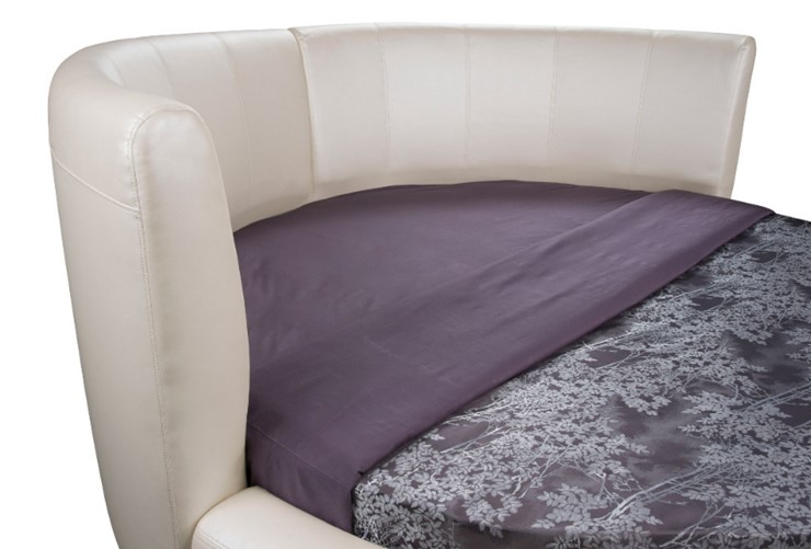 Круглая кровать Luna 200х200, Экокожа (Серый) в Перми - изображение 1