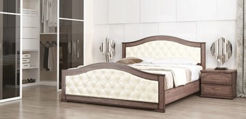 Двуспальная кровать Стиль 1, 160х190, кожзам, с основанием в Березниках