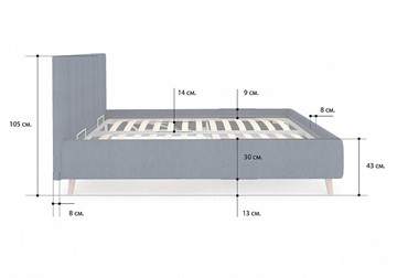 Двуспальная кровать Alma 180х200 с основанием в Перми - предосмотр 3