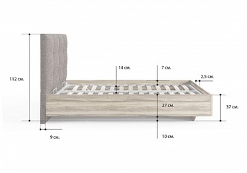 Кровать с подъемным механизмом Victoria (ясень анкор) 140х200 в Кунгуре - предосмотр 1