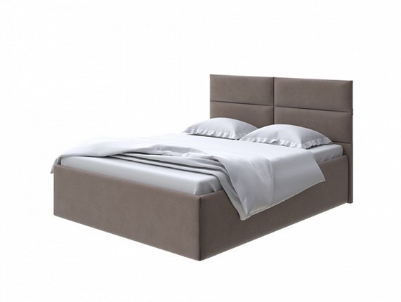 Односпальная кровать  Clever 80х190 без кроватного основания (Велюр Forest 16 Коричневый) в Перми - изображение