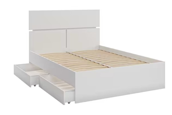 Кровать Агата М10, 120х200 белая в Перми - изображение 1