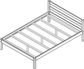 Кровать Рино с опорными брусками 90х200 массив сосны, без покрытия в Перми - предосмотр 1