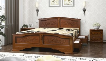 Кровать с выкатными ящиками Елена (Орех) 160х200 в Перми