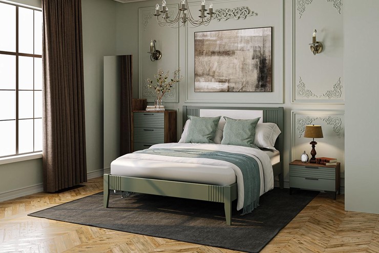 Кровать полутороспальная Бетти из массива сосны (Оливковый) 160х200 в Березниках - изображение 2