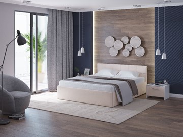 Спальная кровать Domo Plus 140х200, Велюр (Ultra Суфле) в Перми - предосмотр