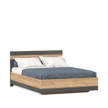 Спальная кровать Фиджи 1400 с подъемным механизмом ЛД 659.075, Дуб золотой/Антрацит в Перми - изображение