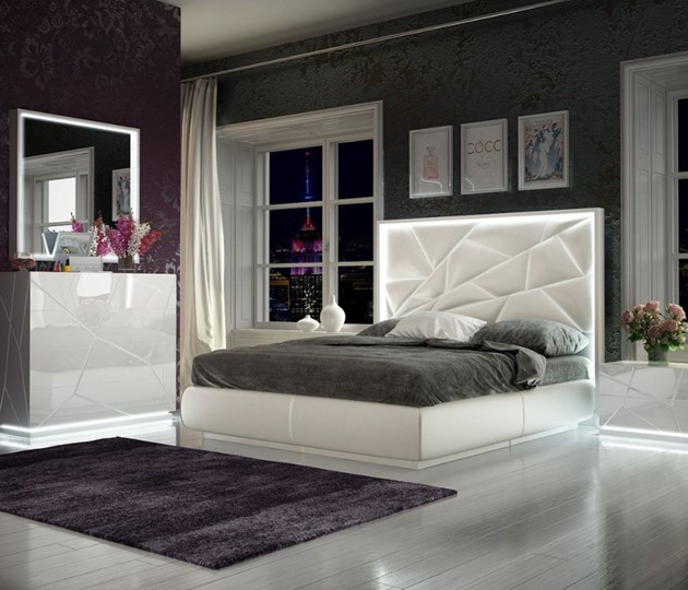 Спальная кровать FRANCO KIU 1242 с LED подсветкой изголовья (160х200) в Перми - изображение 1