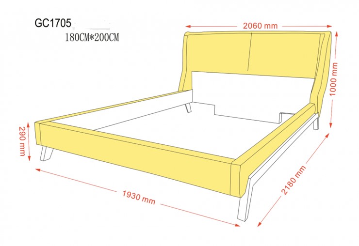 Двуспальная кровать GC1705 DARK GREY 180 в Перми - изображение 10