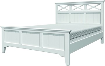 Кровать полутороспальная Грация-5 с белым карнизом (Белый Античный) 140х200 в Перми - предосмотр