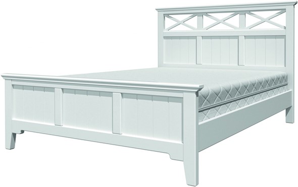 Кровать полутороспальная Грация-5 с белым карнизом (Белый Античный) 140х200 в Перми - изображение