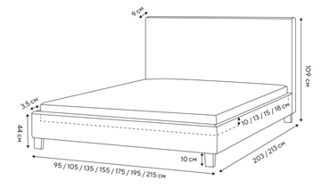 Кровать в спальню Lino 140х200, Велюр (Monopoly Прованский синий (792)) в Чайковском - предосмотр 1