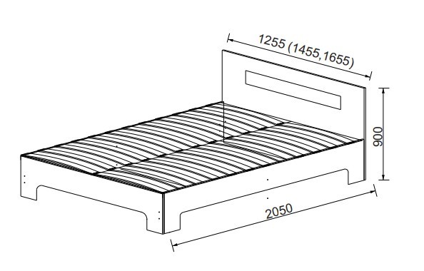 Кровать Некст, 1200х2000 с металлическим ортопедическим осн., на ножках, цвет дуб сонома/белый в Перми - изображение 1