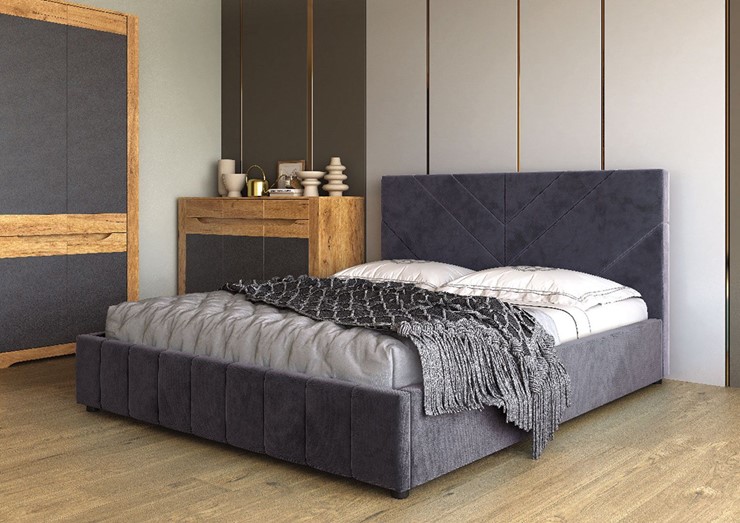 Кровать Нельсон Линия 160х200 (вариант 2) с основанием в Перми - изображение 1