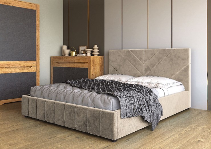 Спальная кровать Нельсон Линия 120х200 (вариант 4) с основанием в Перми - изображение 1