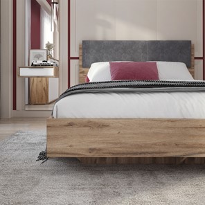 Спальная кровать Николь (мод.1.5) 1,8 серый текстиль, с ортопедическим основанием в Березниках - предосмотр 2