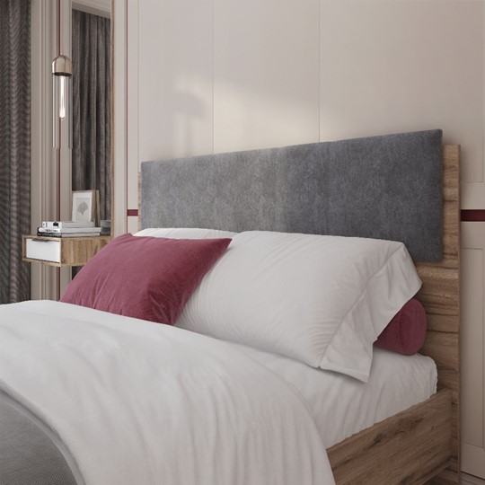 Кровать 1.5-спальная Николь (мод.1.1) 1,4 серый текстиль, с ортопедическим основанием в Березниках - изображение 3