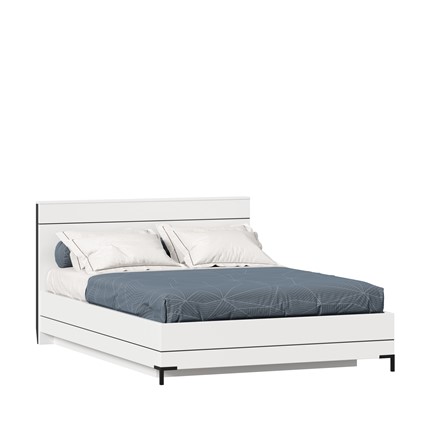 Спальная кровать Норд 1400 ЛД 677.140.000.019 с подъемным механизмом, Белый/Черный в Перми - изображение