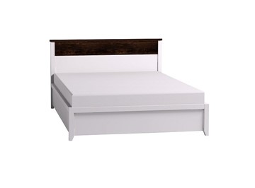 Кровать полутороспальная Норвуд 33 с гибкими ламелями металл, Белый-Орех шоколадный в Перми - предосмотр