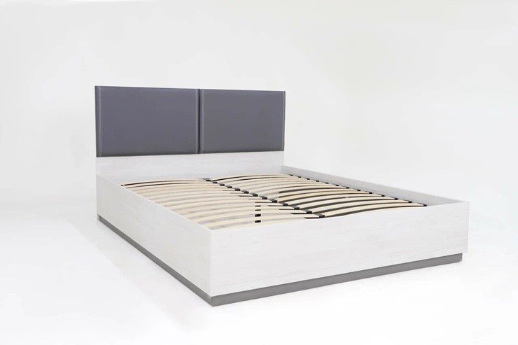 Двуспальная кровать с подъемным механизмом Винтер-16, винтерберг/темно-серый/спейс графит в Перми - изображение 1