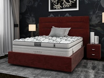 Спальная кровать Modern Compact/Island M 160х200, Микровелюр (Manhattan Гранатовый) в Перми
