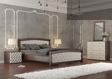 Кровать 2-спальная СВ-Стиль Магнат 160*200 с основанием, мягкие спинки в Перми