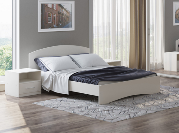 Двуспальная кровать Этюд 140x200, Белый в Перми - изображение