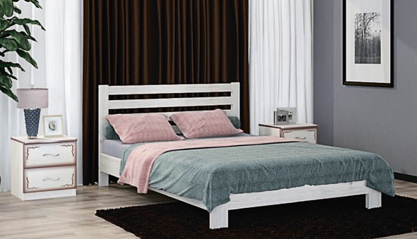 Кровать двуспальная Вероника (Белый Античный) 160х200 в Чайковском - изображение