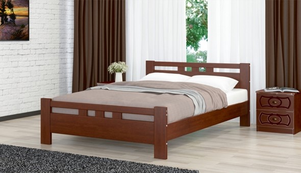 Двуспальная кровать Вероника-2 (Орех) 160х200 в Перми - изображение