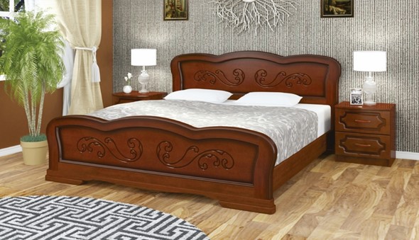 Кровать в спальню Карина-8 (Орех) 160х200 в Перми - изображение