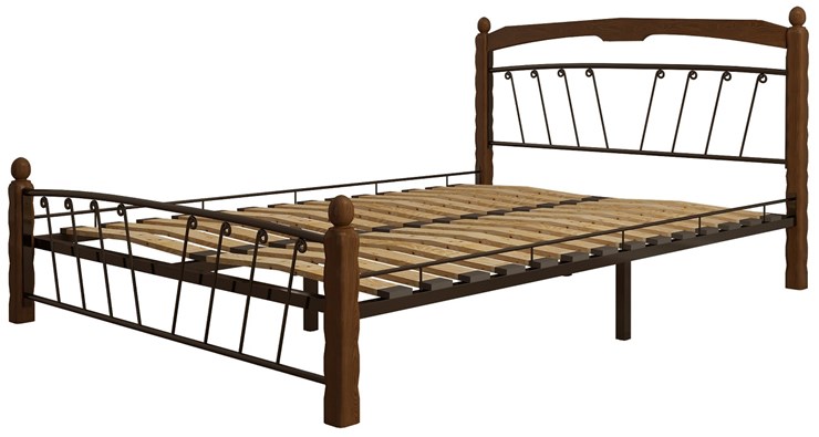 Кровать спальная Муза 1, 1600, черный/махагон в Перми - изображение 1