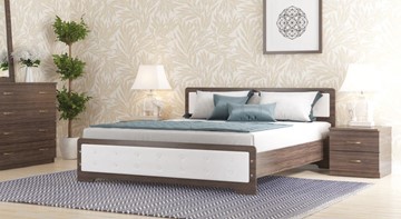 Кровать спальная СВ-Стиль Золушка, 160х200 с основанием, кожзам, венге в Перми