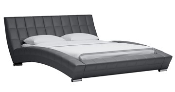 Кровать в спальню Оливия 160 арт. Марика 485 к/з (серый) с основанием в Перми - предосмотр