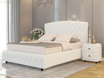 Кровать 2-спальная Salvatore Grand 180x200, Экокожа (Белый) в Перми