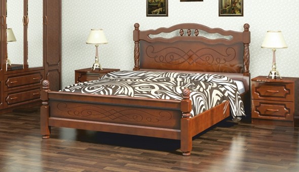 Кровать 1-спальная Карина-15 (Орех) 120х200 в Чайковском - изображение